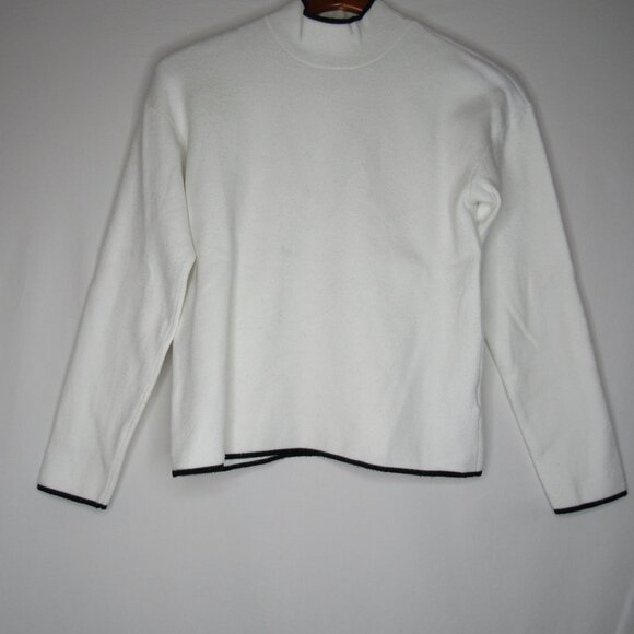 Anthropologie White LIZZIE Mock Neck Knit Sweater Women's XS XSmall - Picture 6 of 8